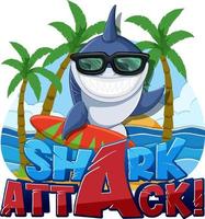 Font design for words shark attack vector