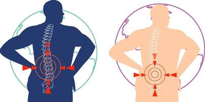 Spot on spine back pain vector