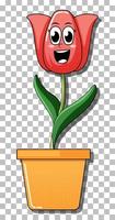 Flower cartoon character in pot vector