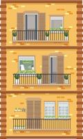 Apartment building with windows vector