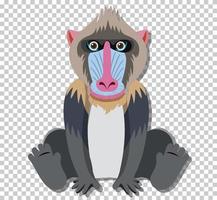 lindo mandril en estilo de dibujos animados plana vector