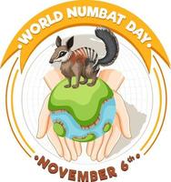 World Numbat Day Logo Concept vector