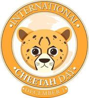 International cheetah day poster template vector