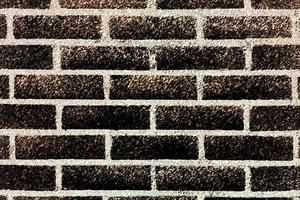 Black brick wall with contrasty sunlight. color illustration, brick wall background photo