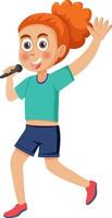 Singer girl cartoon character vector