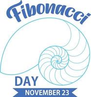 Fibonacci day poster design vector