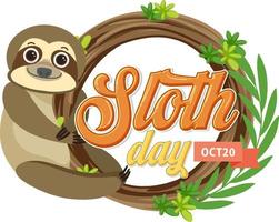 International sloth day banner concept vector