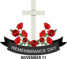 Remembrance day poster design vector