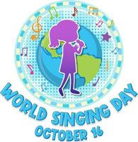 cartel del día mundial del canto vector