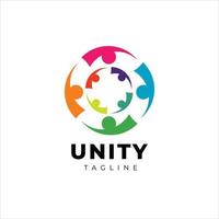 Colorful Unity People Logo Template Sign Symbol Icon vector