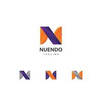 icono de símbolo de signo de logotipo de letra n colorido abstracto vector