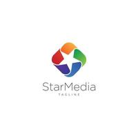 plantilla de logotipo de bucle de estrella colorida abstracta vector