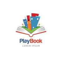 jugar libro educación logo signo símbolo icono vector