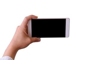 Smart Phone with Female Hand. photo