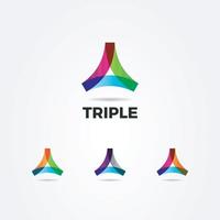 Abstract Colorful Triangle Logo Sign Symbol Icon vector
