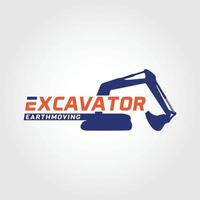 Earth Moving Excavator Logo Design Template Symbol Icon vector