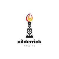 Oil Derrick Logo Design Symbol Icon vector