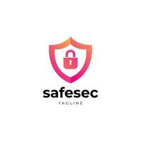 seguro seguro escudo tecnología datos logotipo signo símbolo icono vector