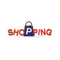 Shopping Bag Logo Type Design Template vector