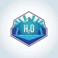 Natural Water Branding Badge Logo Design Template vector