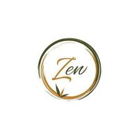 Creative Zen Brush With Bamboo Leaves Logo Sign Symbol Icon vector