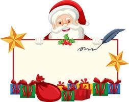 Santa Claus with empty board template vector