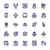 Aviation icon pack for your website, mobile, presentation, and logo design. Aviation icon mixed line and solid design. Vector graphics illustration and editable stroke.