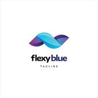 Abstract Blue Flexible Dynamic Logo Sign Symbol Icon vector