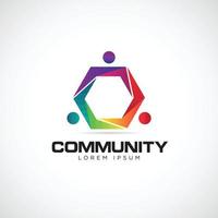 Colorful Join Community Logo Symbol Icon vector