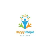 Happy People Logo Design Symbol Icon vector
