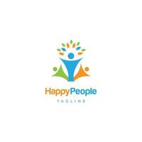 Happy People Logo Design Symbol Icon vector