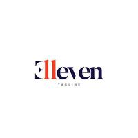 Simple Eleven Type Logo Design Template vector