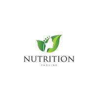 Simple Clean Beauty Nutrition Logo Design Template vector