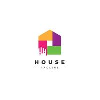 icono de símbolo de logotipo de pintura de casa colorida vector