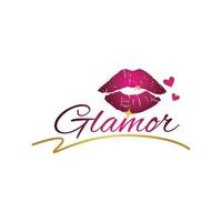 glamour labios logo signo símbolo icono vector