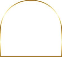 Semi Oblong Gold Border Frame Vector