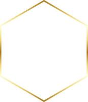 Hexagonal Gold Border Frame Vector