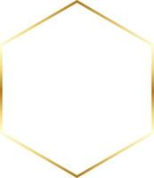 Hexagonal Gold Border Frame Vector