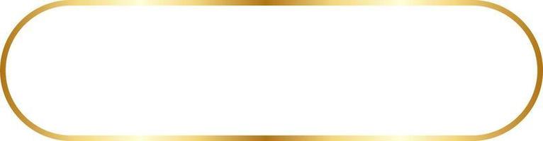 Square Rounded Button Gold Border Frame Vector