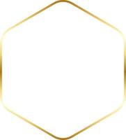 Round Hexagonal Gold Border Frame Vector