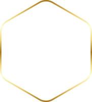 Round Hexagonal Gold Border Frame Vector