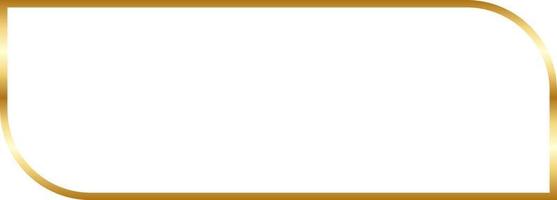 Round Rectangular Gold Border Frame Vector