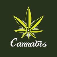 icono de símbolo de diseño de logotipo de cannabis creativo vector