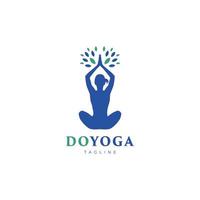 icono de símbolo de diseño de logotipo de meditación de yoga femenino vector