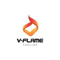 Abstract V Fire Flame Logo Sign Symbol Icon vector