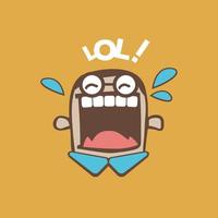 Laugh Out Loud Funny Character Illustration vector