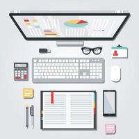 Desktop Workspace Graphic Illustration vector