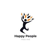 Happy Jump People Logo Symbol Icon vector