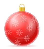 christmas and new year decorative glass ball vector illustration isolated on white background