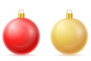 christmas and new year decorative glass ball vector illustration isolated on white background